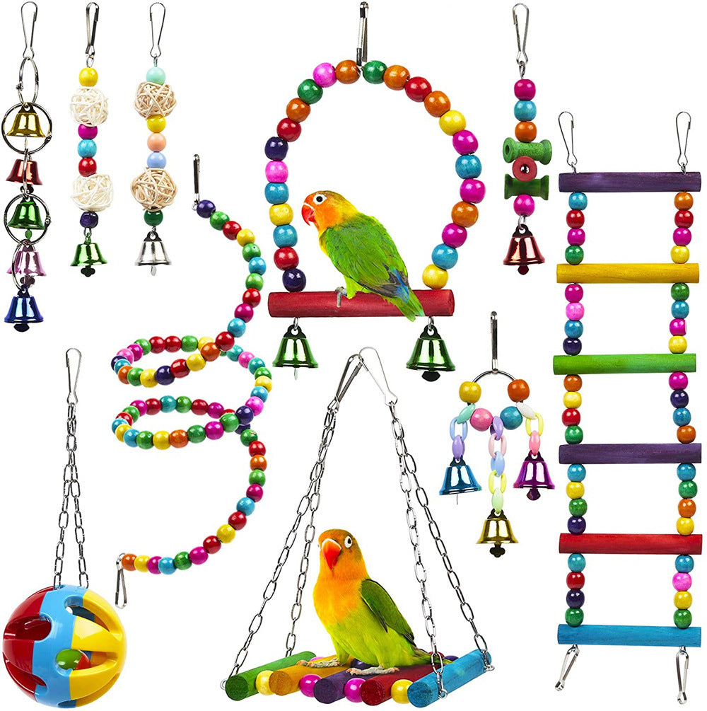 Bird Toy 10-Piece Hanging Set