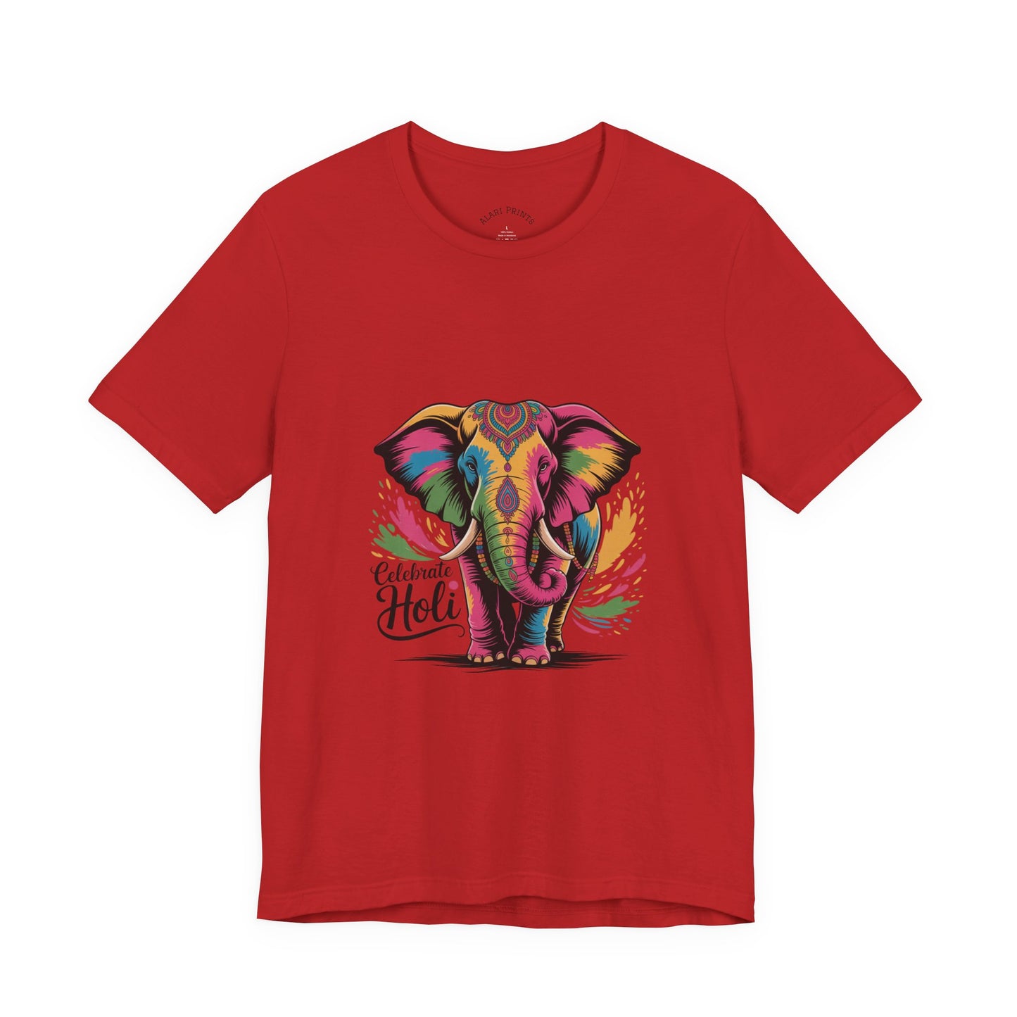 Holi Festival T-Shirt, Colorful Elephant Holi Tee, Color Splash Tee, Festival Party Wear