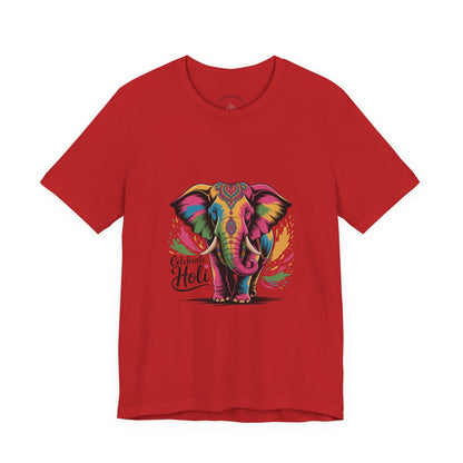 Holi Festival T-Shirt, Colorful Elephant Holi Tee, Color Splash Tee, Festival Party Wear