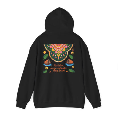 Onam Hoodie, Kerala Festival Hoodie, Traditional Pookalam & Sadya Wear, Family Festive Wear
