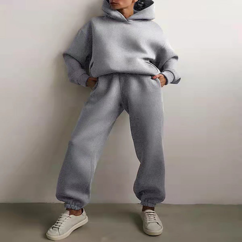 Women's Matching Casual Hooded Sweater & Pants Tracksuit