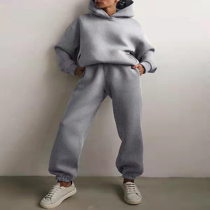 Women's Matching Casual Hooded Sweater & Pants Tracksuit
