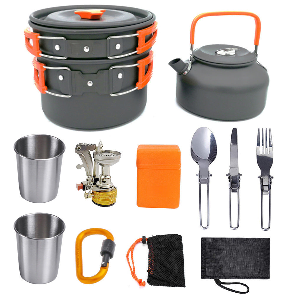 Aluminum Camping Cookware Kit Outdoor Cooking Set