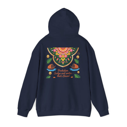 Onam Hoodie, Kerala Festival Hoodie, Traditional Pookalam & Sadya Wear, Family Festive Wear