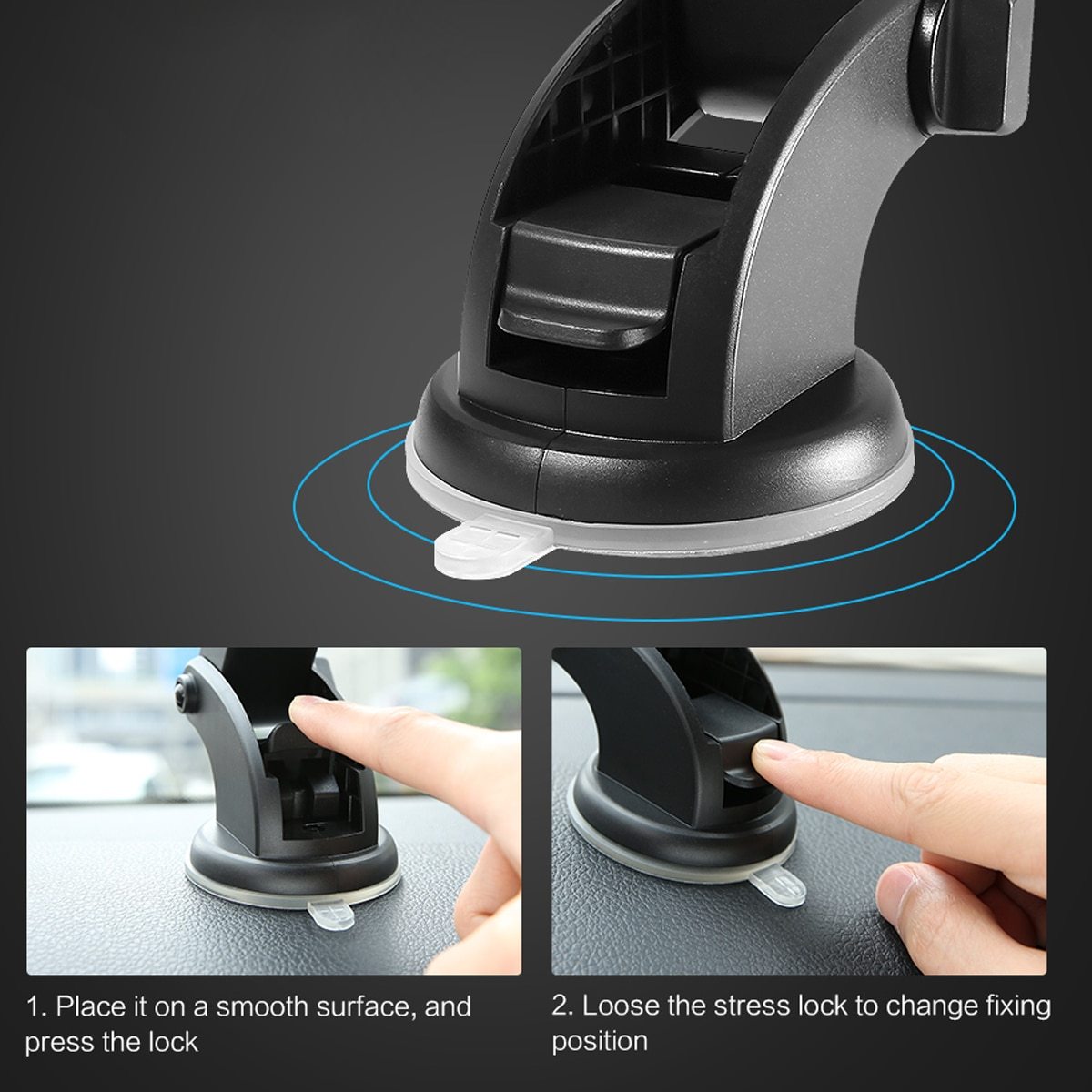 Telescopic Car Dashboard Suction Cup Phone Holder
