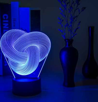 Twist Abstract Colorful LED 3D Night Light Table Lamp