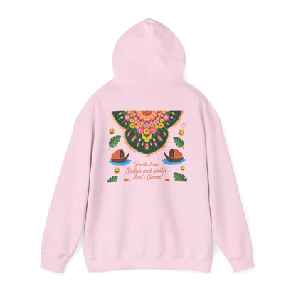 Onam Hoodie, Kerala Festival Hoodie, Traditional Pookalam & Sadya Wear, Family Festive Wear