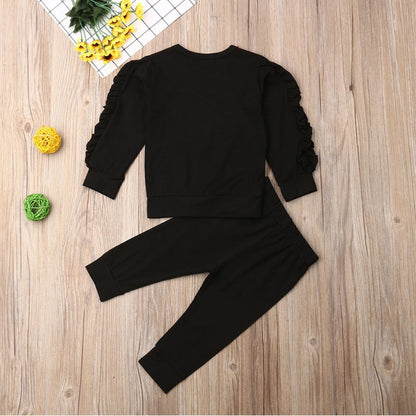 Newborn Baby Ruffles Long Sleeve Jumper & Pants Infant Kids