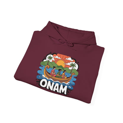 Onam Hoodie, Kerala Festival Hoodie, Traditional Pookalam & Sadya Wear, Family Festive Wear