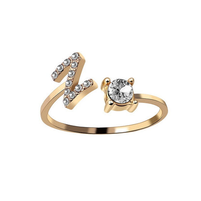 Name Initial Letter Ring Jewellery