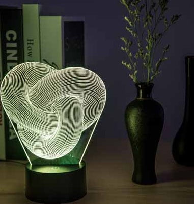 Twist Abstract Colorful LED 3D Night Light Table Lamp
