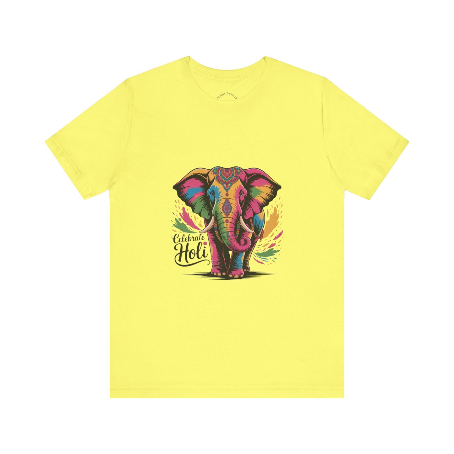 Holi Festival T-Shirt, Colorful Elephant Holi Tee, Color Splash Tee, Festival Party Wear