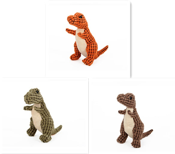 Dinosaur Pet Chew Toys Plush Stuffing Squeakers