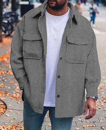 Men Polo Collar Coat