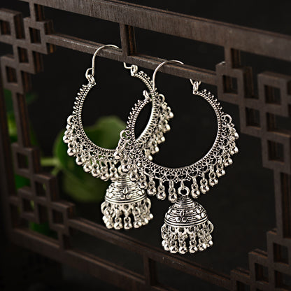 India Retro Metal Tassel Earrings