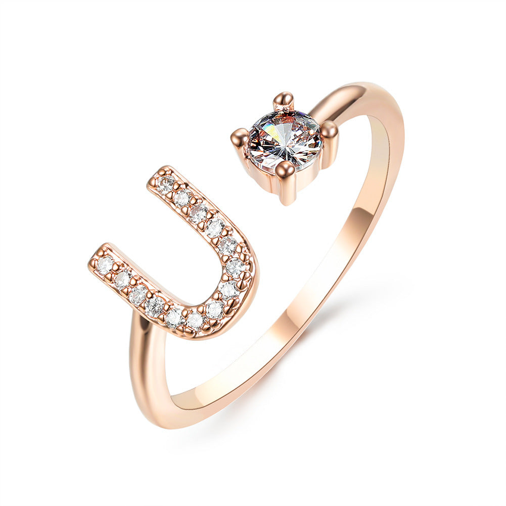 Name Initial Letter Ring Jewellery
