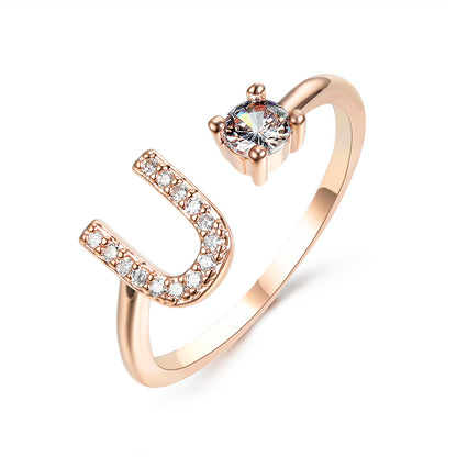 Name Initial Letter Ring Jewellery