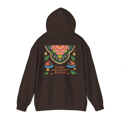 Onam Hoodie, Kerala Festival Hoodie, Traditional Pookalam & Sadya Wear, Family Festive Wear