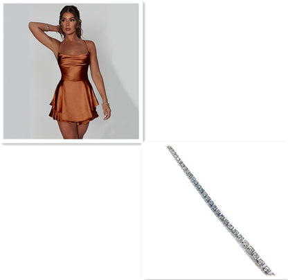 Women's Sexy Backless Suspender Skirt Dress