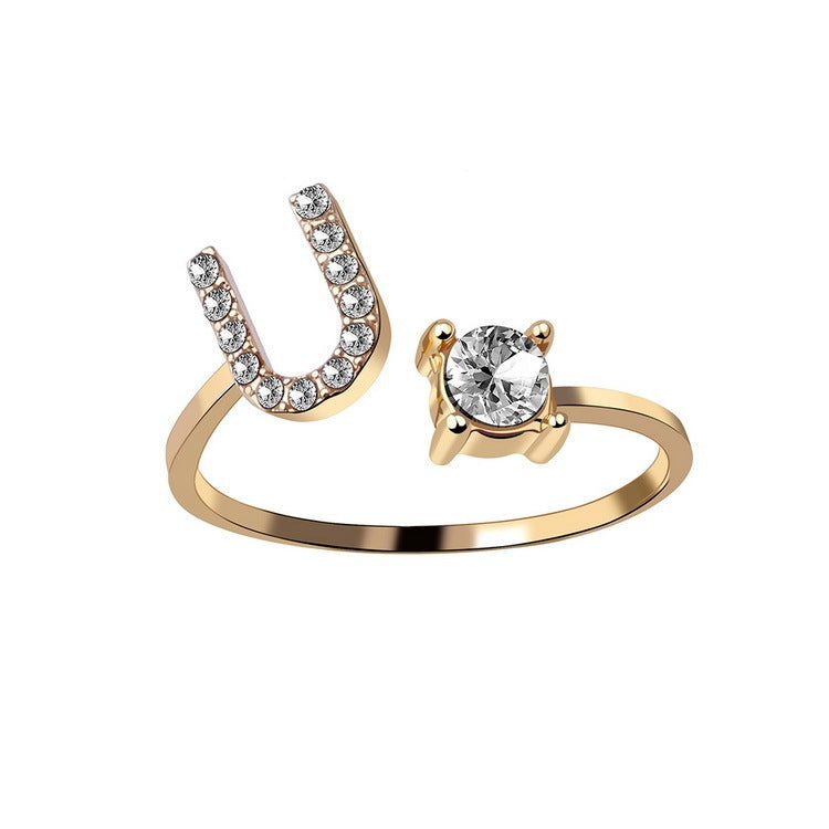 Name Initial Letter Ring Jewellery