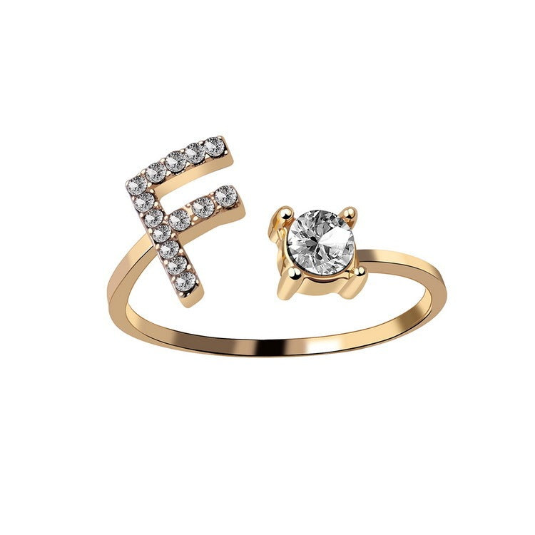 Name Initial Letter Ring Jewellery