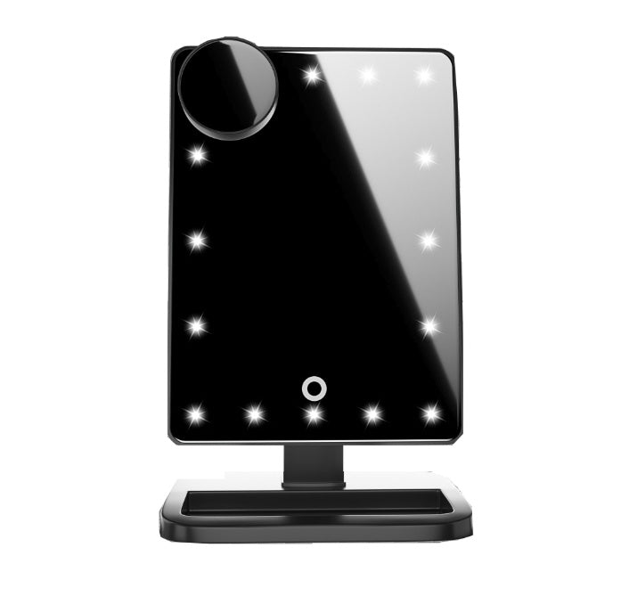 Touch Screen Makeup Mirror With 20 LED Lights & Bluetooth Music Speaker