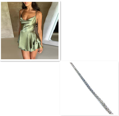 Women's Sexy Backless Suspender Skirt Dress