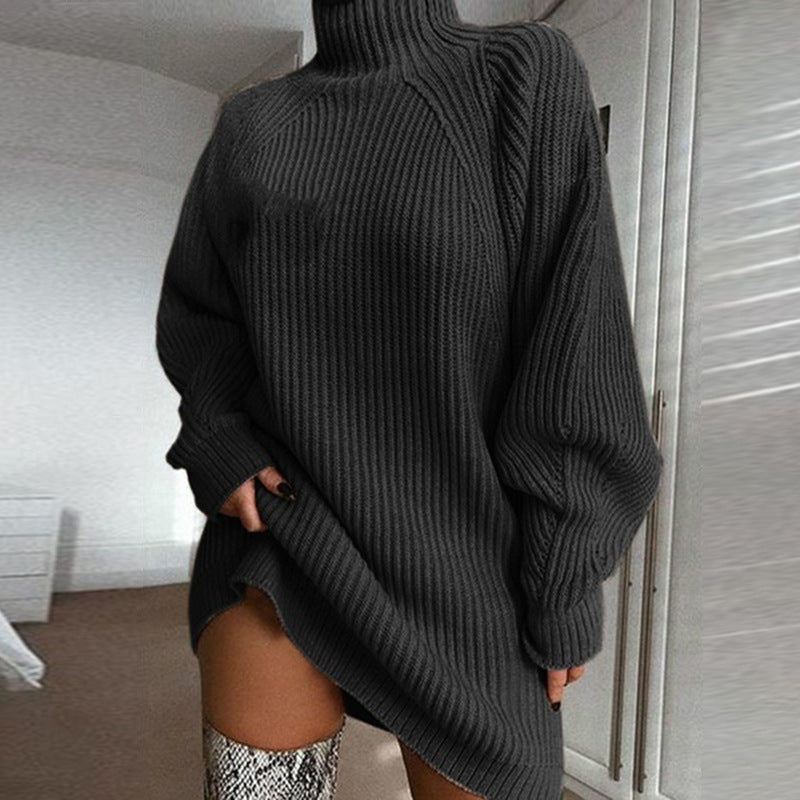 Women's Turtleneck Long Sweater Dress