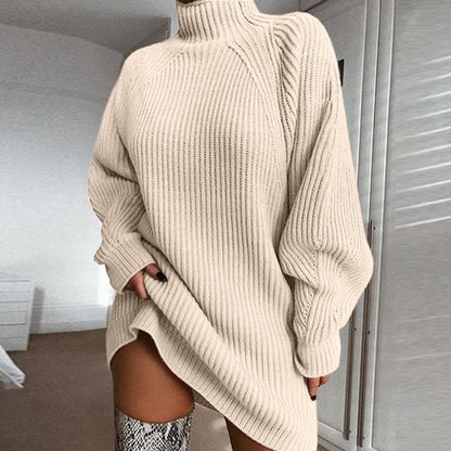 Women's Turtleneck Long Sweater Dress