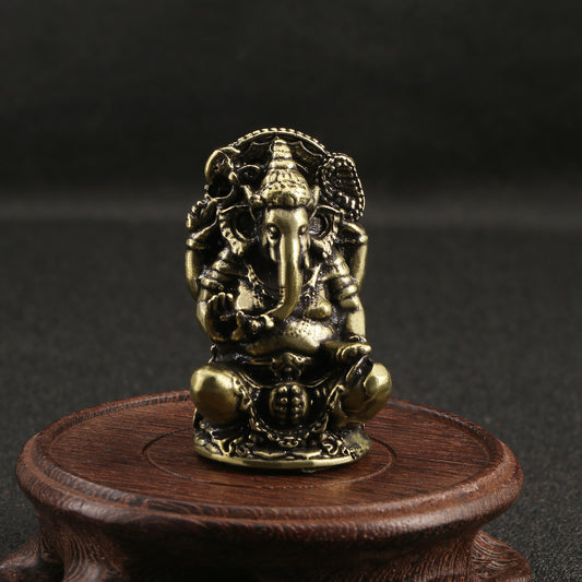 Solid Pure Copper Ganesh Elephant God Ornament