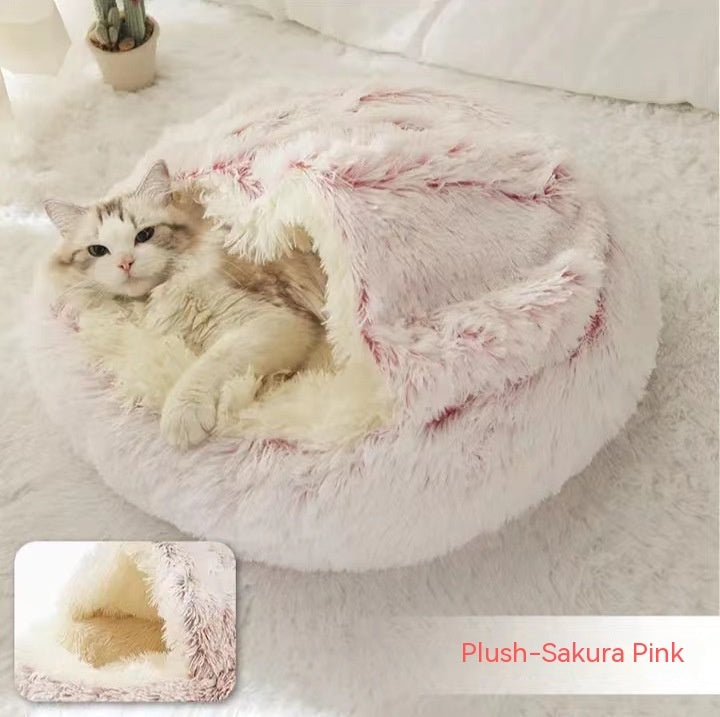 Soft Round Plush Warm Pet Bed