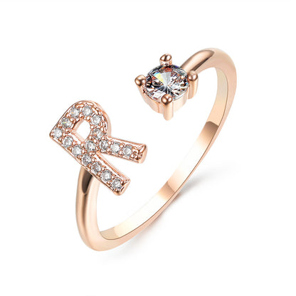 Name Initial Letter Ring Jewellery