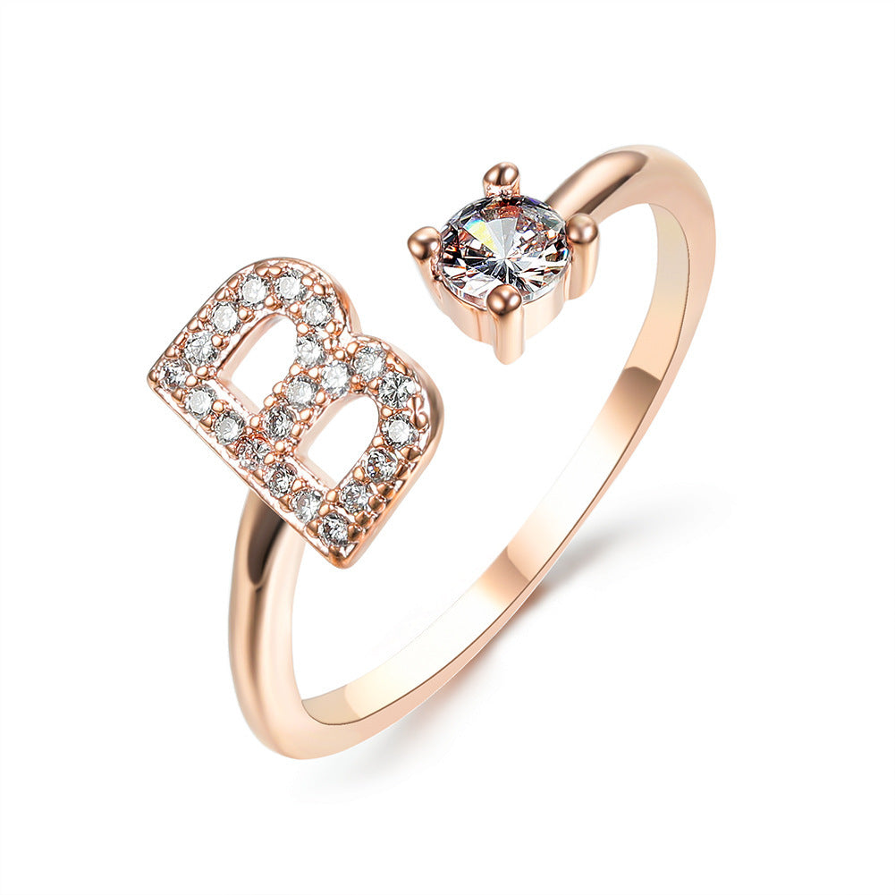 Name Initial Letter Ring Jewellery