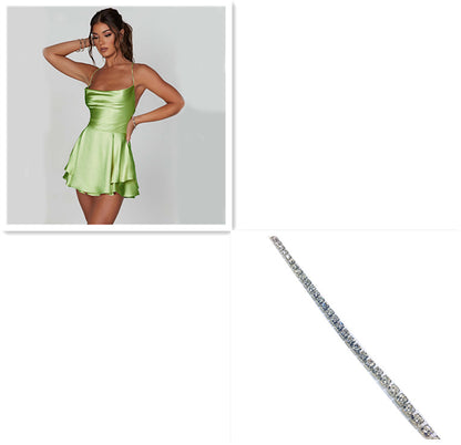 Women's Sexy Backless Suspender Skirt Dress