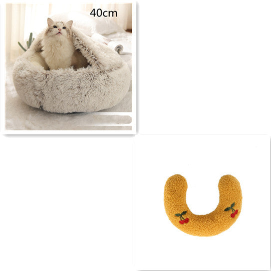 Soft Round Plush Warm Pet Bed