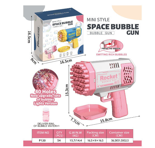 Bubble Gun Rocket Automatic Blower With Light