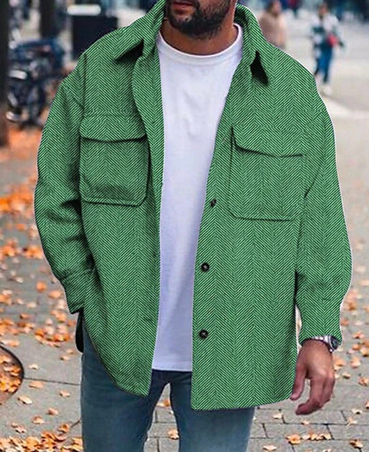 Men Polo Collar Coat