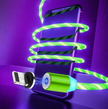 Flowing Light Magnetic Charging Cable for Iphone Lightning & Android Type C