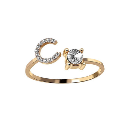 Name Initial Letter Ring Jewellery