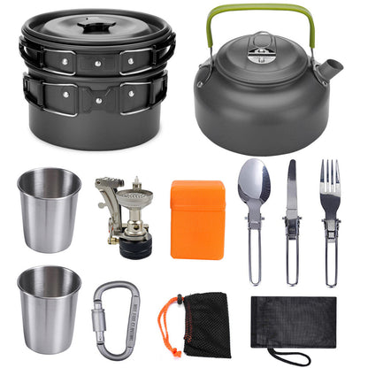Aluminum Camping Cookware Kit Outdoor Cooking Set
