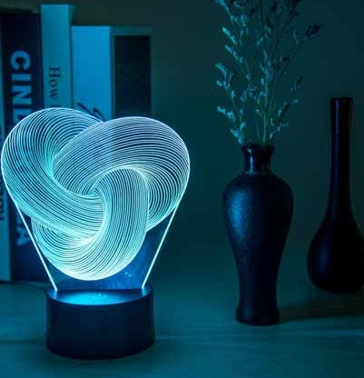 Twist Abstract Colorful LED 3D Night Light Table Lamp