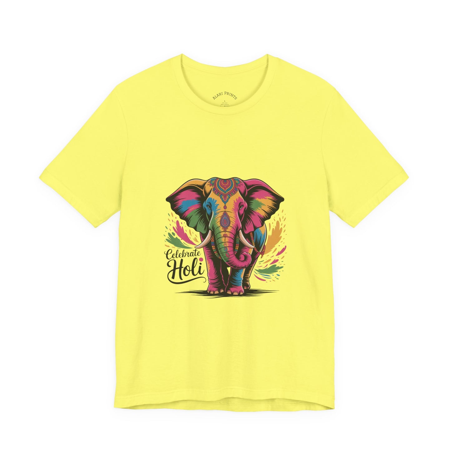 Holi Festival T-Shirt, Colorful Elephant Holi Tee, Color Splash Tee, Festival Party Wear