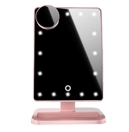 Touch Screen Makeup Mirror With 20 LED Lights & Bluetooth Music Speaker