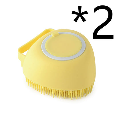 Pet Bath Massage Cleaning Tool Brush With Soap Container