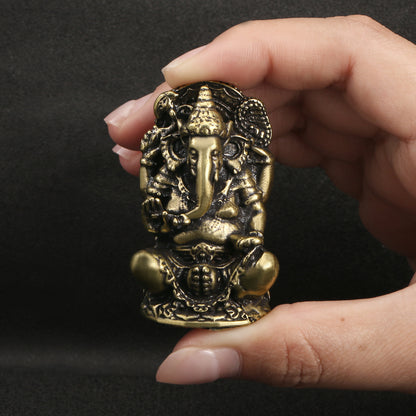 Solid Pure Copper Ganesh Elephant God Ornament