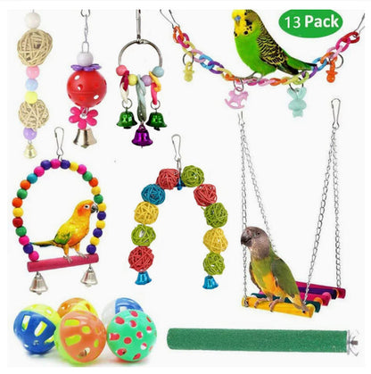 Bird Toy 10-Piece Hanging Set