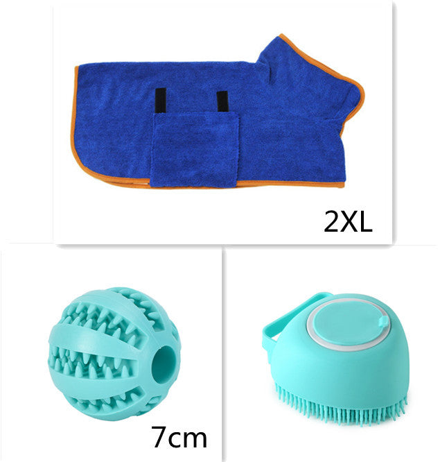 Pet Bath Massage Cleaning Tool Brush With Soap Container