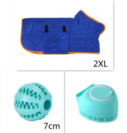 Pet Bath Massage Cleaning Tool Brush With Soap Container