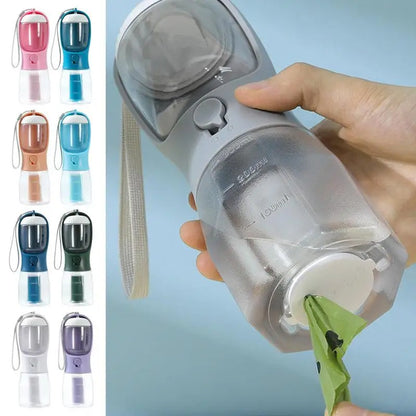 Three-in-one Portable Pet Cups Water Bottle, Food Container and Waist Bag Holder