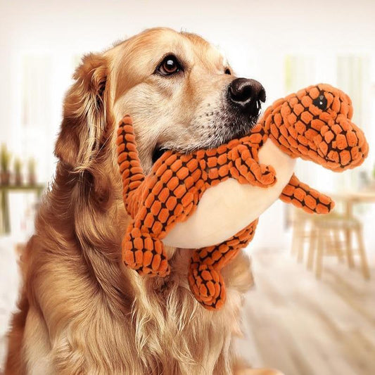 Dinosaur Pet Chew Toys Plush Stuffing Squeakers